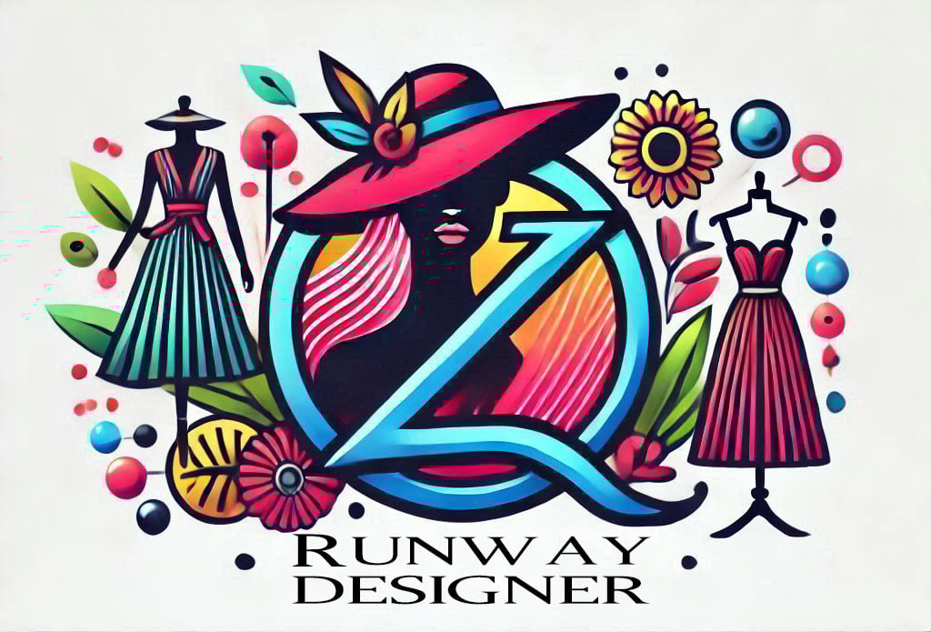 stylish and colorful logo for ZQ Runway Designer